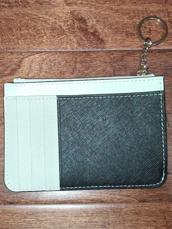 kate spade Accessories - Kate Spade Cream Leather Card and Coin Holder Keychain